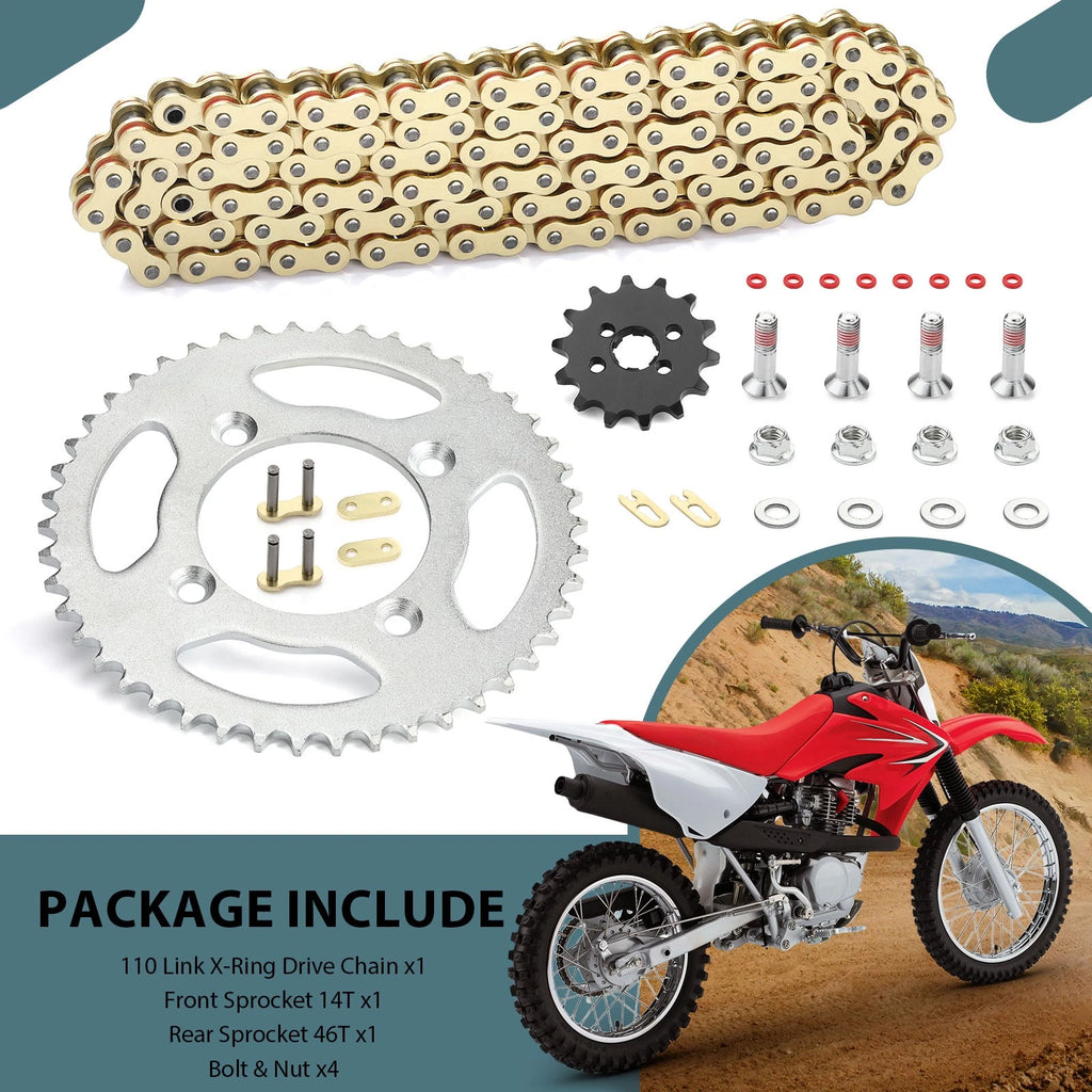 X-Ring Drive Chain & Sprockets Kit for Honda XR80R/CRF80F (1985–2013)