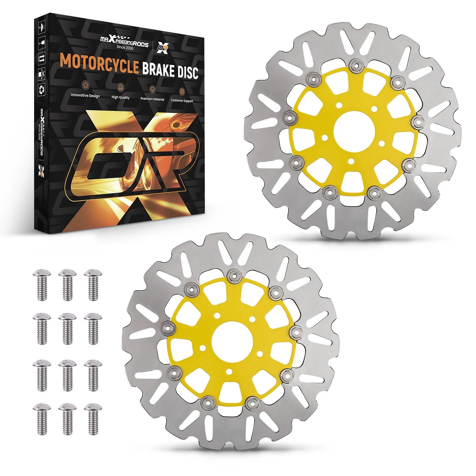 2PC Front Brake Rotor Disc Kit for Harley-Davidson Touring (2008–2019)