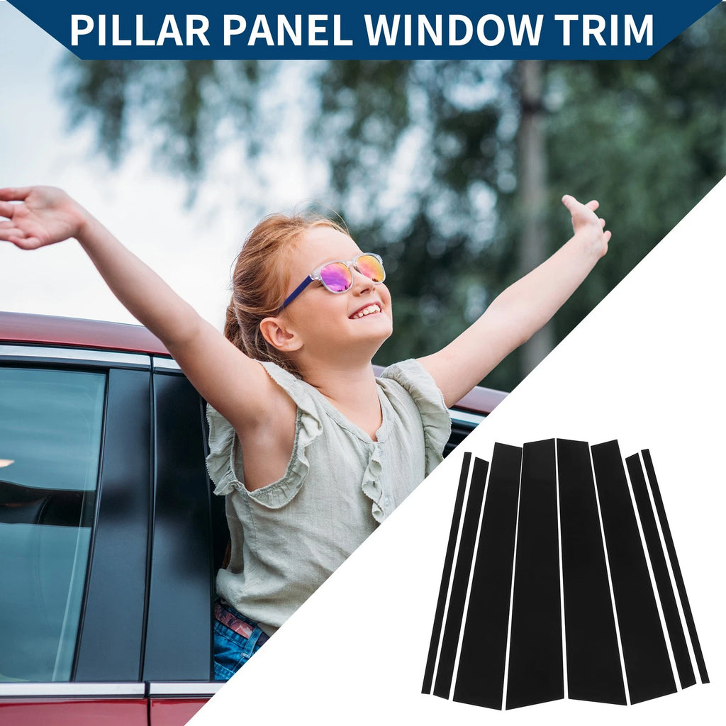 8 Pcs Window Trim Cover for Honda Pilot (2015–2022) Black