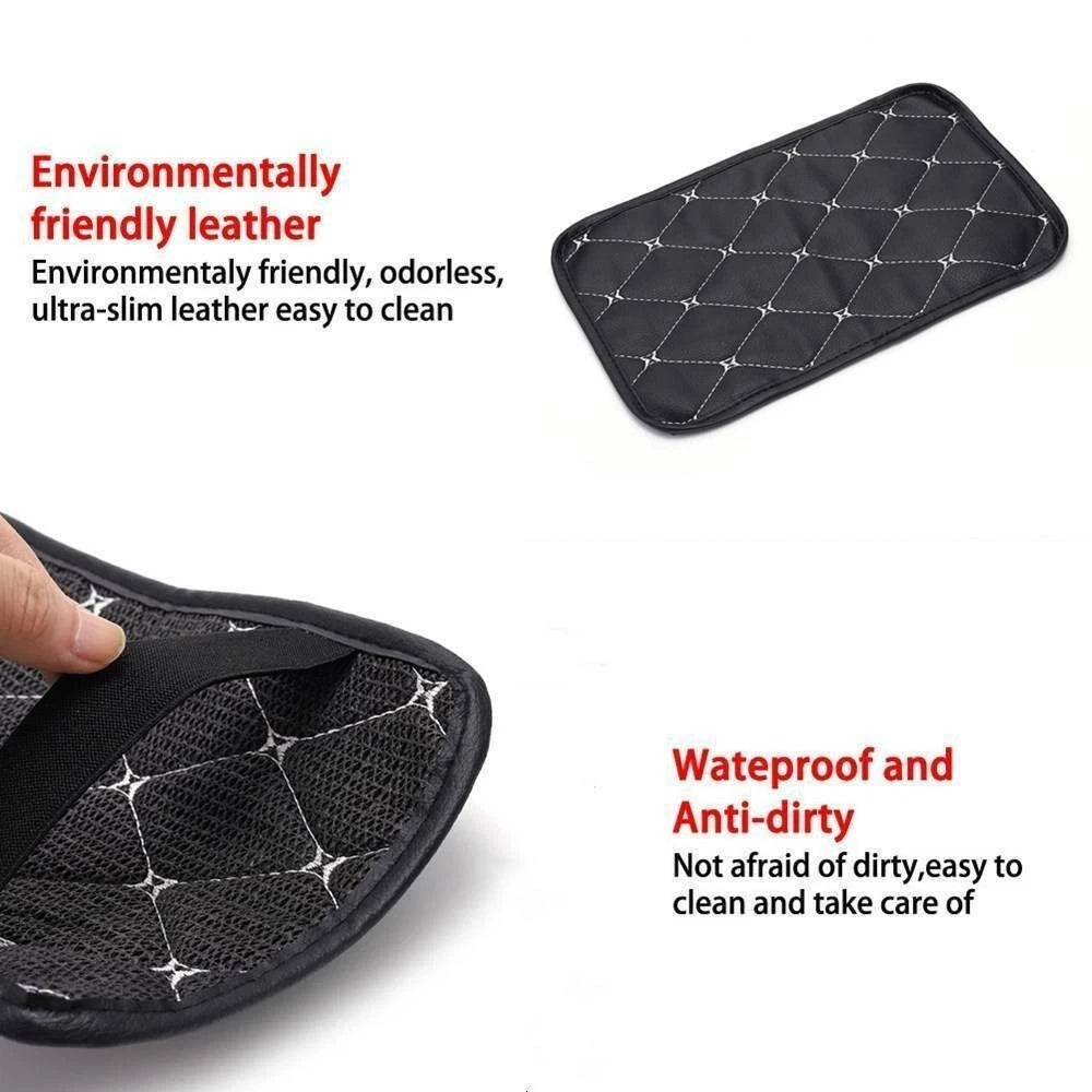Armrest Pad Cover for Car Center Console (Adjustable, PU Leather)