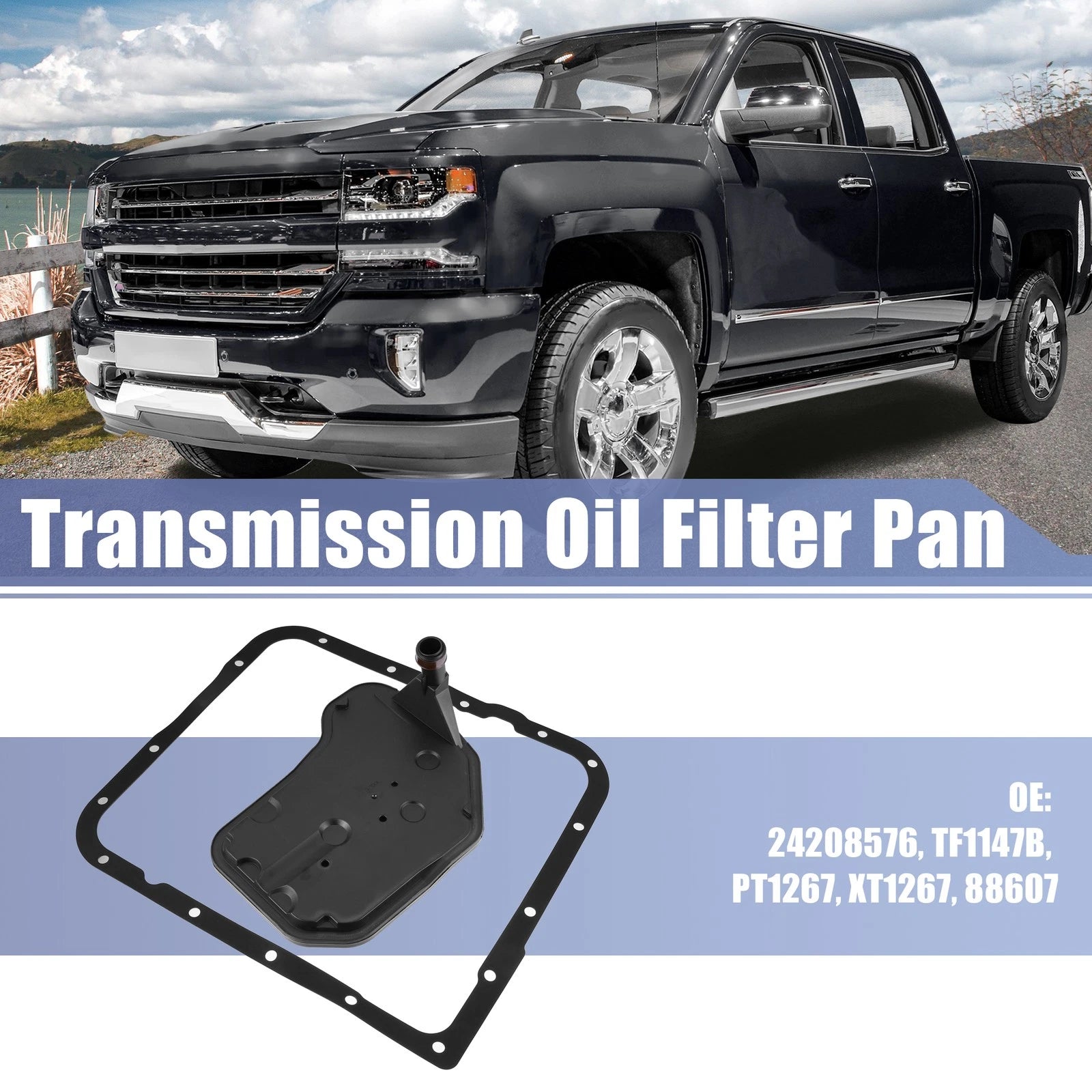 Transmission Filter Oil Pan Gasket Kit Set for Chevrolet Silverado (2003–2017)