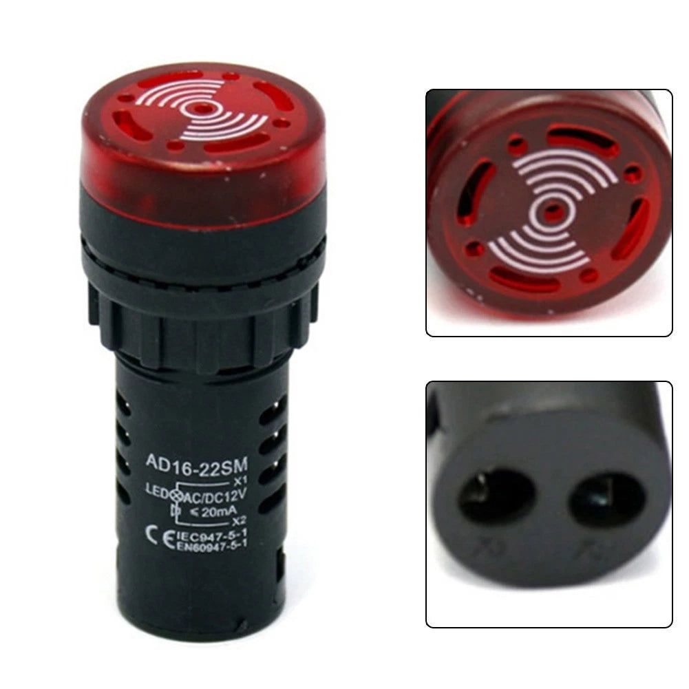22MM Flash Buzzer Alarm for AC/DC 12V/24V/220V Signal Light