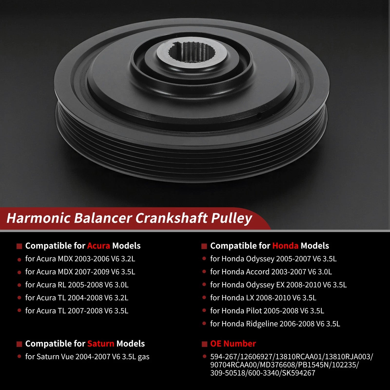 Harmonic Balancer Crankshaft Pulley Replacement for Acura MDX (2007–2013)