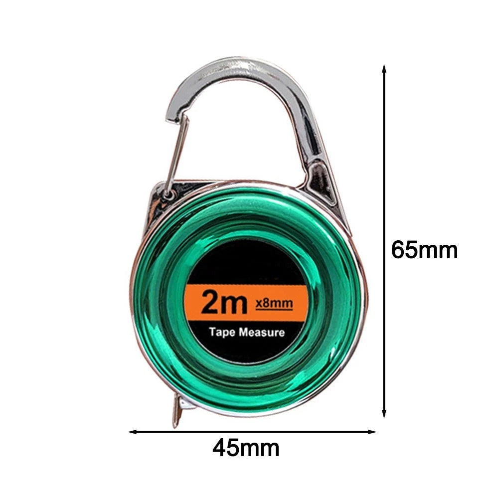 2M Keychain Tape Measure Steel Ruler Retractable