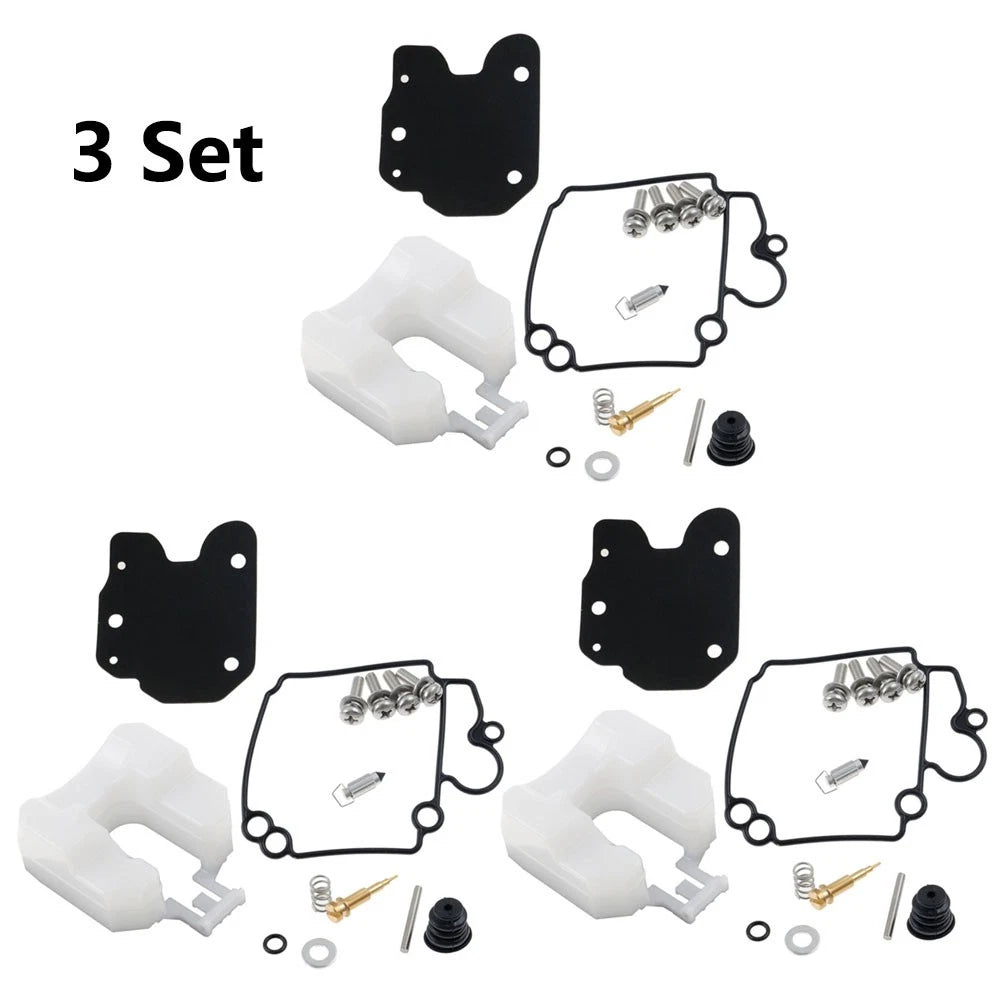 3X Carburetor Repair Rebuild Kit for Yamaha 25HP 4-Stroke Outboard (1990–2023)