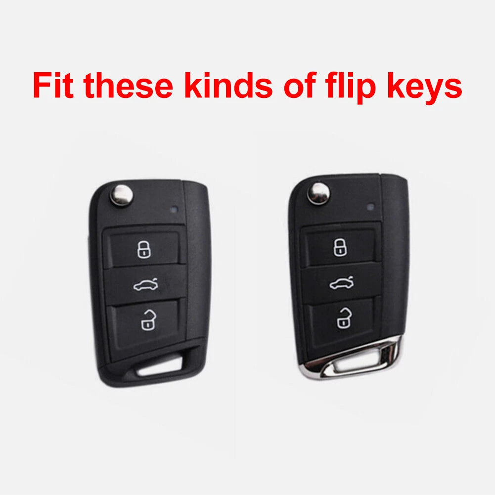 1x Silver 3 Button Key Fob Cover Case for Skoda Karoq (2017–2022)