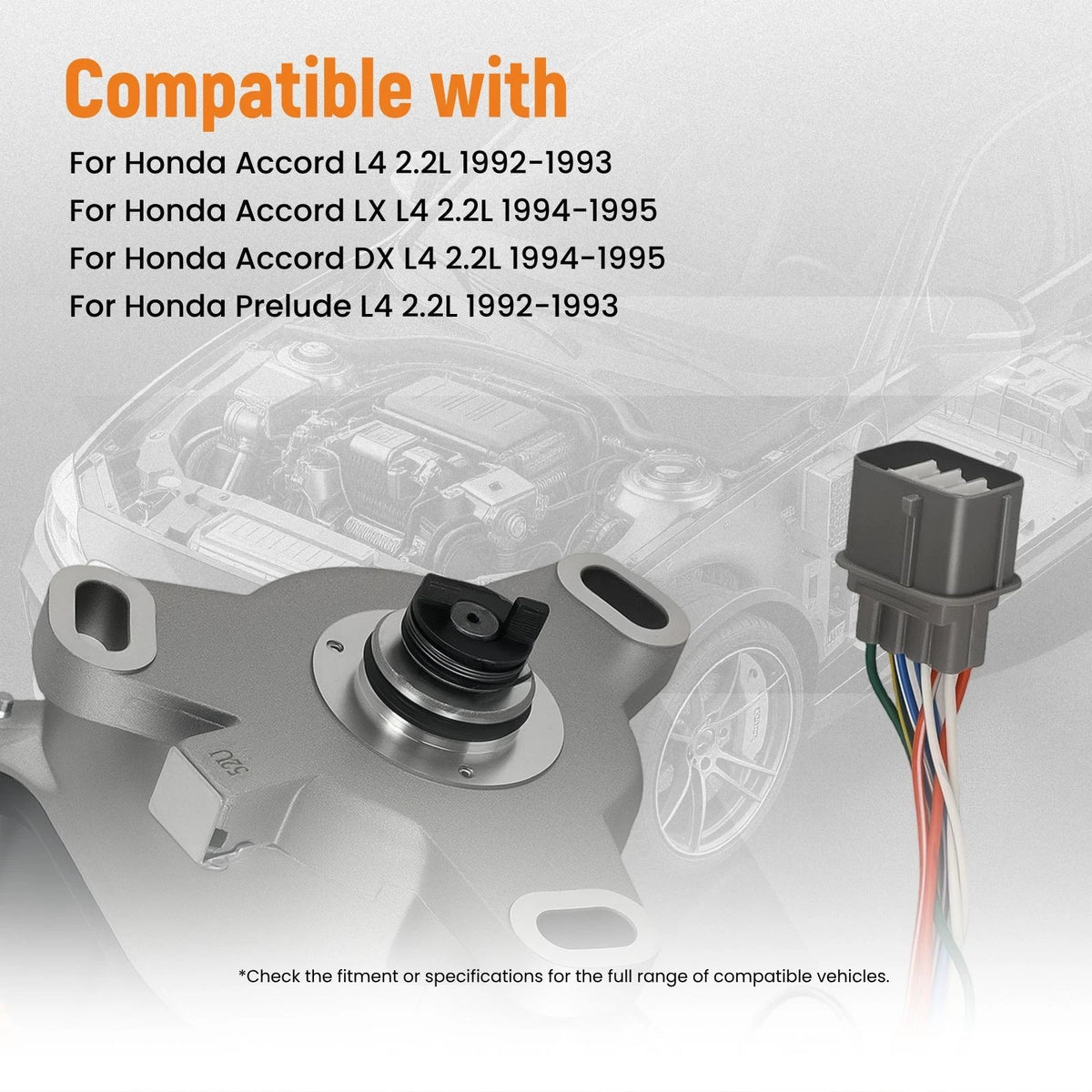 Ignition Distributor w/ Cap for Honda Accord 1992-1993 (2.2L TD52U TD-52U)