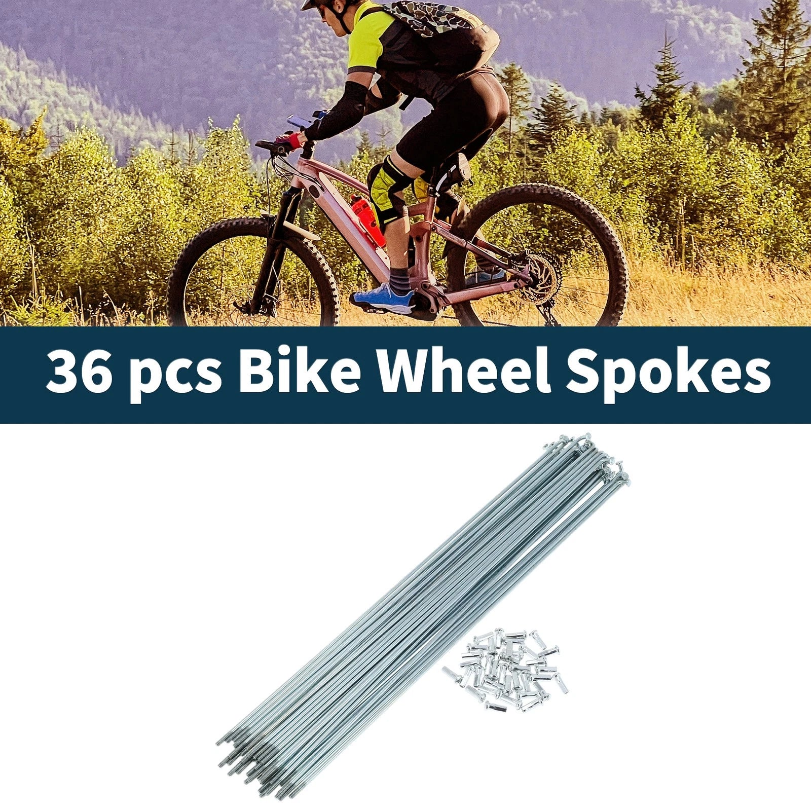 Bicycle Spokes Nipple Set 45 Steel Galvanized 261mm for Universal Use