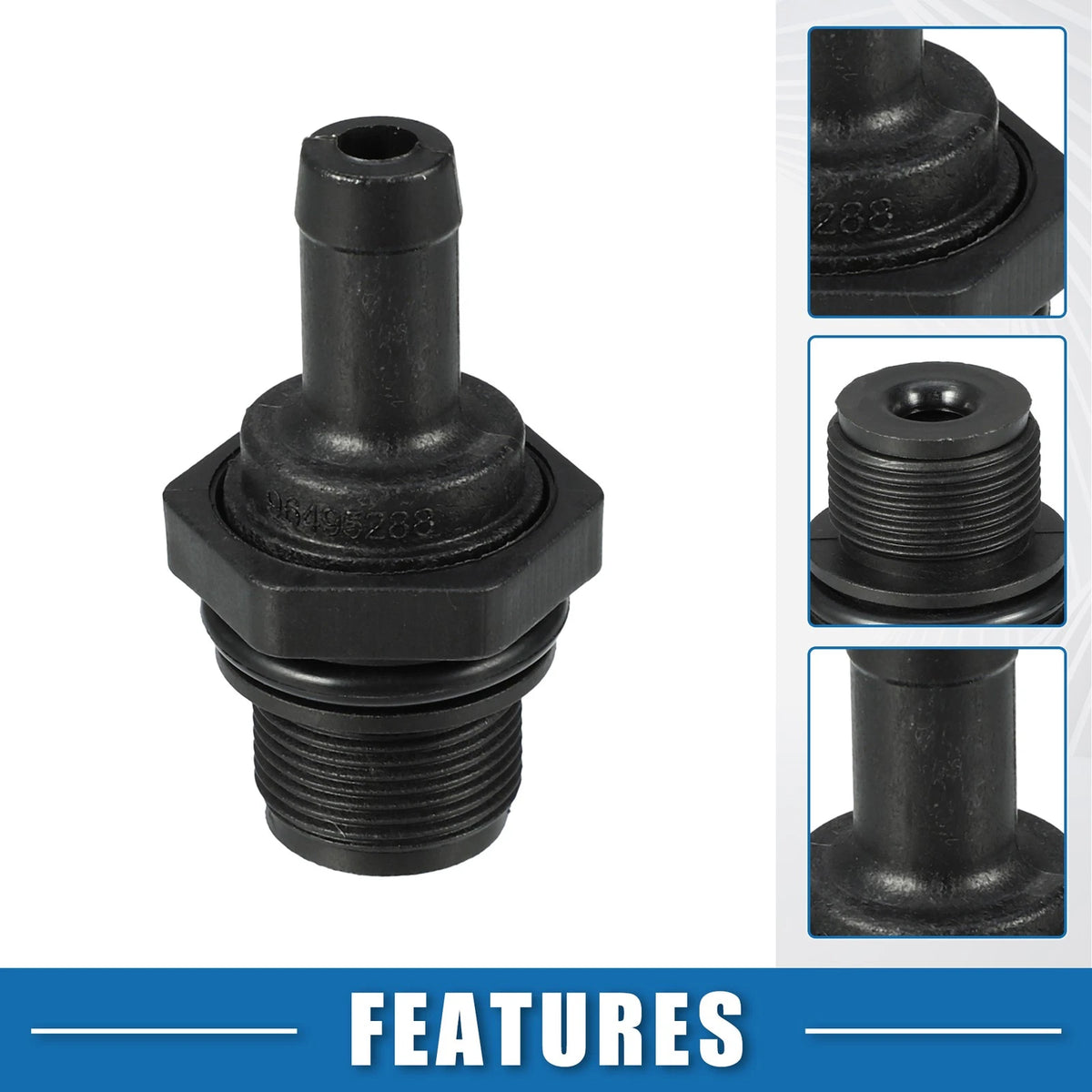 PCV Valve Replacement for Chevrolet Aveo (2004–2008) Black Exhaust Fittings