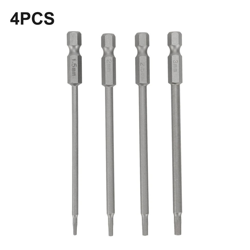 Set of 4 Hex Shank Magnetic Screwdriver Bits for (1.5/2.0/2.5/3.0mm)