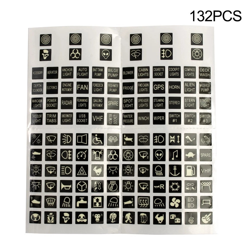 Switch Sticker Labels for Boat (1 Sheet)