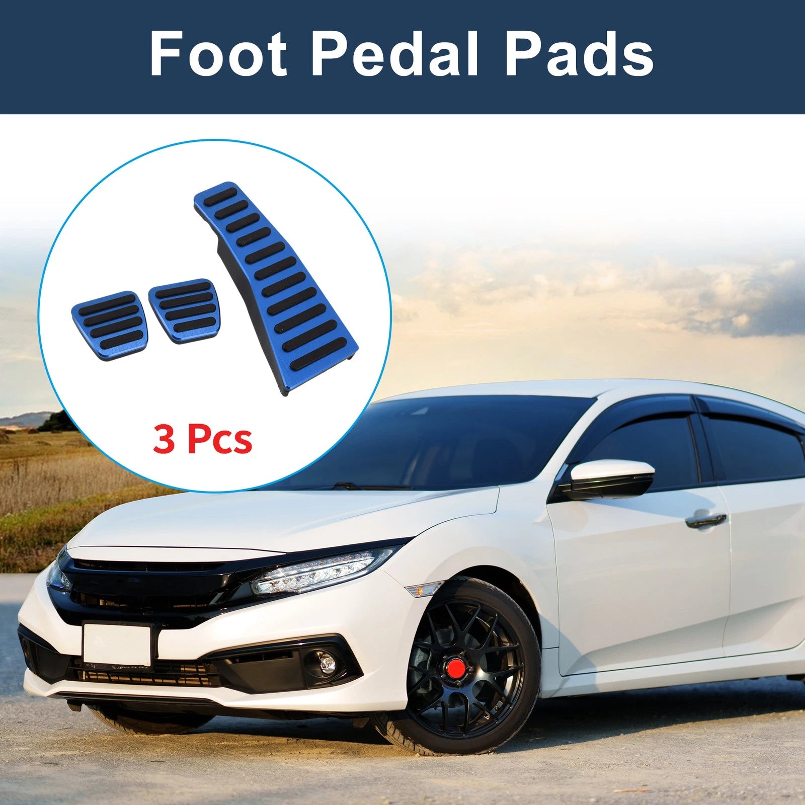 3 Pc Manual Accelerator Pedal Covers Replacement for Honda Civic (2006–2009)