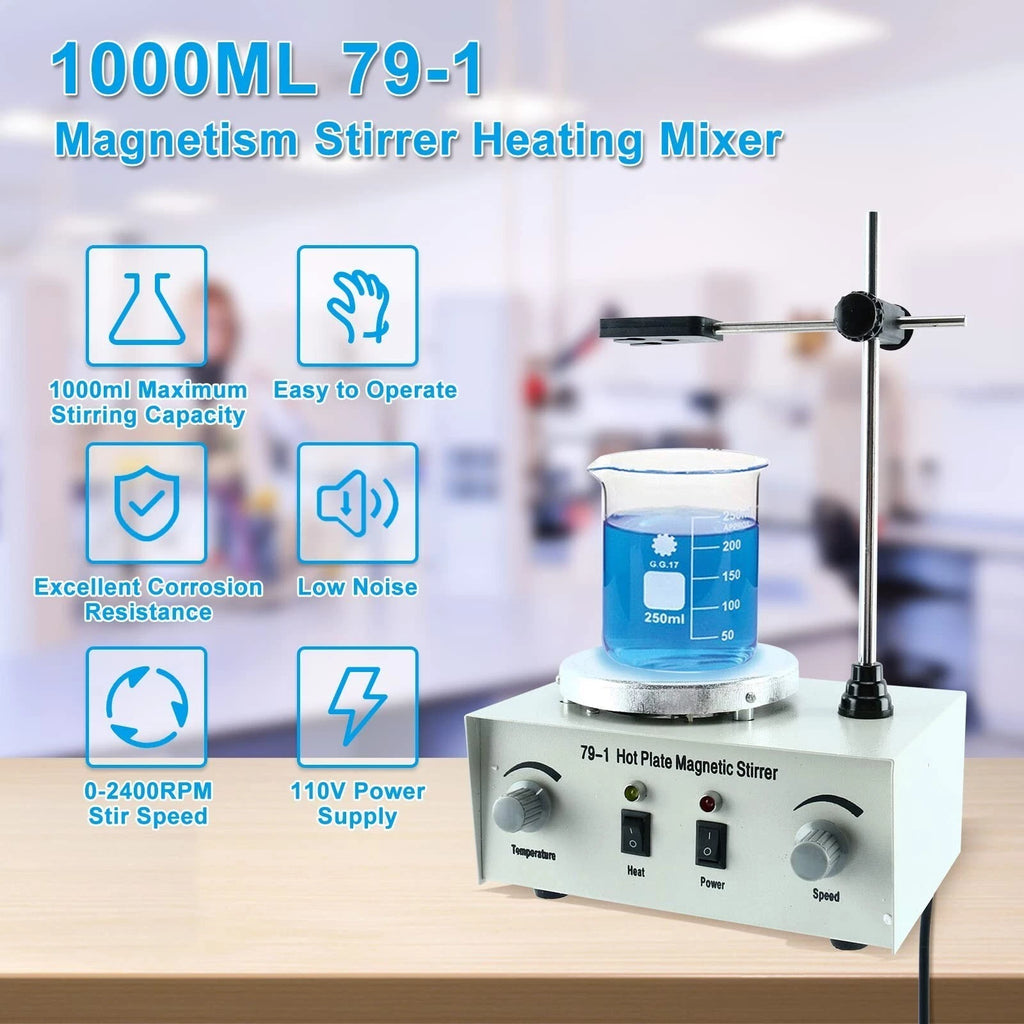 Digital Hot Plate Magnetic Stirrer for Lab Heating Mixer (1000mL)