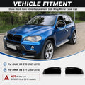 Gloss Black Side Wing Mirror Cover Caps for BMW X5 E70 X6 E71 (2007–2013)