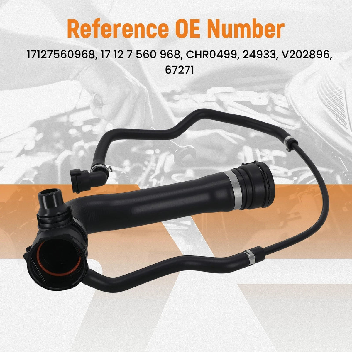 Upper Rubber Radiator Coolant Hose for BMW 535i (2008–2010) 17127565075