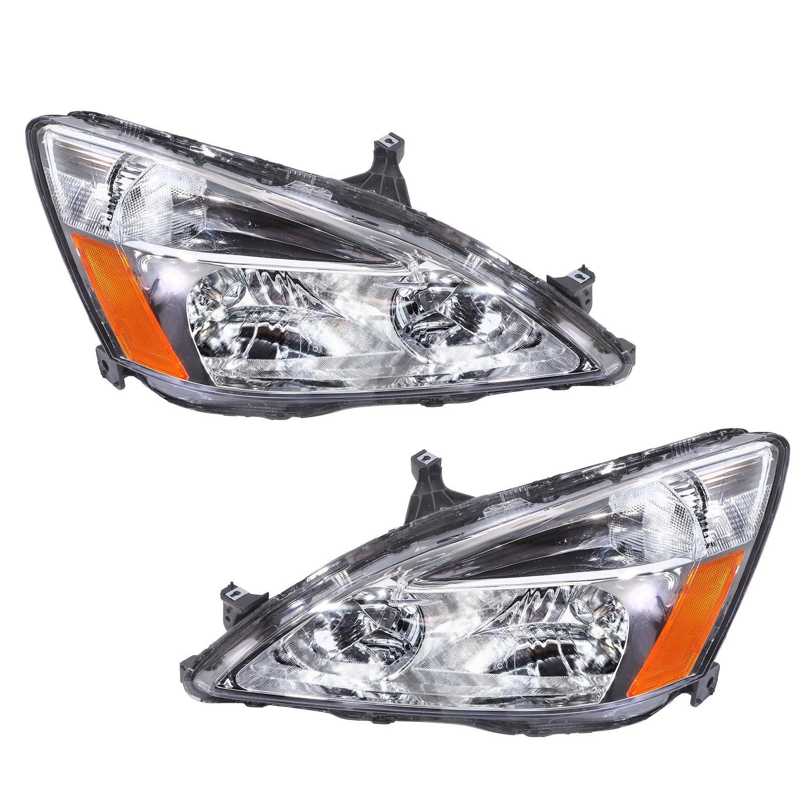Halogen Chrome Amber Headlights for Honda Accord (2003–2007)