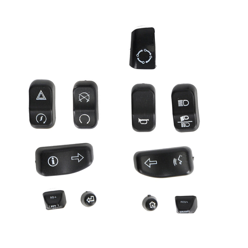 11 Pieces Control Switch Cap Buttons for Harley Davidson Glide Road King (2014–2019) T9