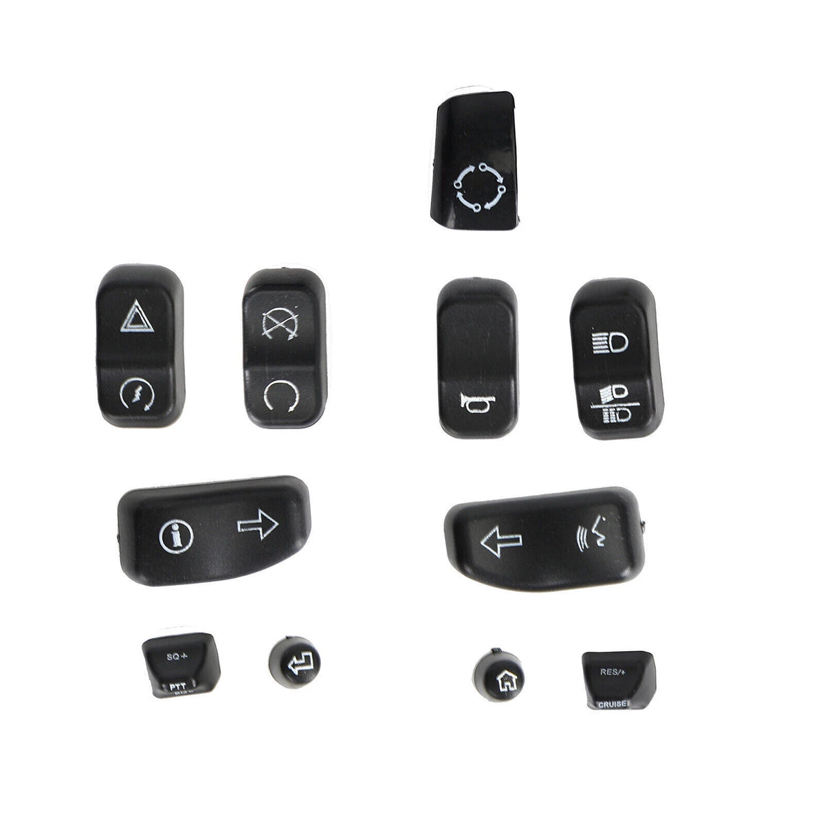11 Pieces Control Switch Cap Buttons for Harley Davidson Glide Road King (2014–2019) T9