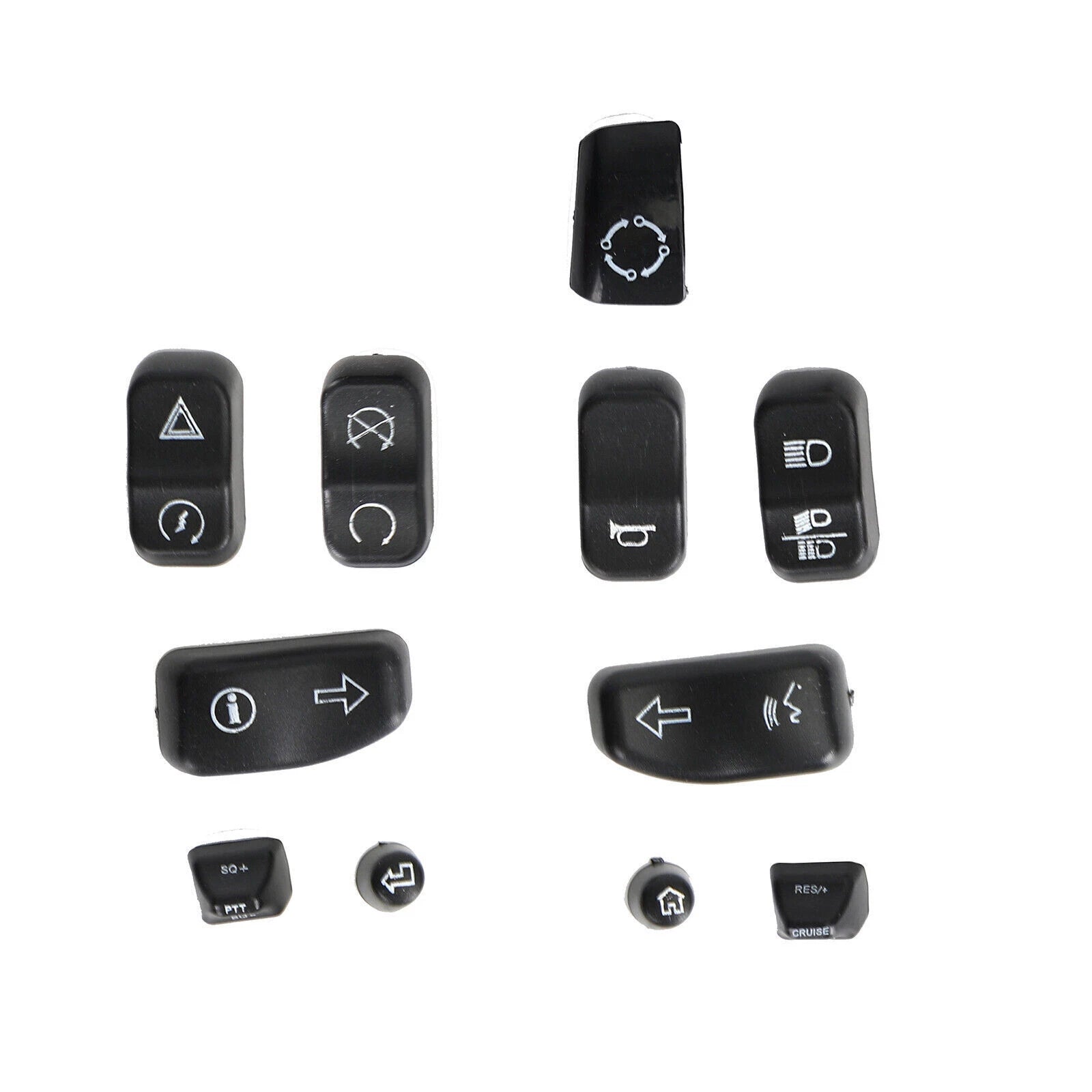 11 Pieces Control Switch Cap Buttons for Harley Davidson Glide Road King (2014–2019) T9