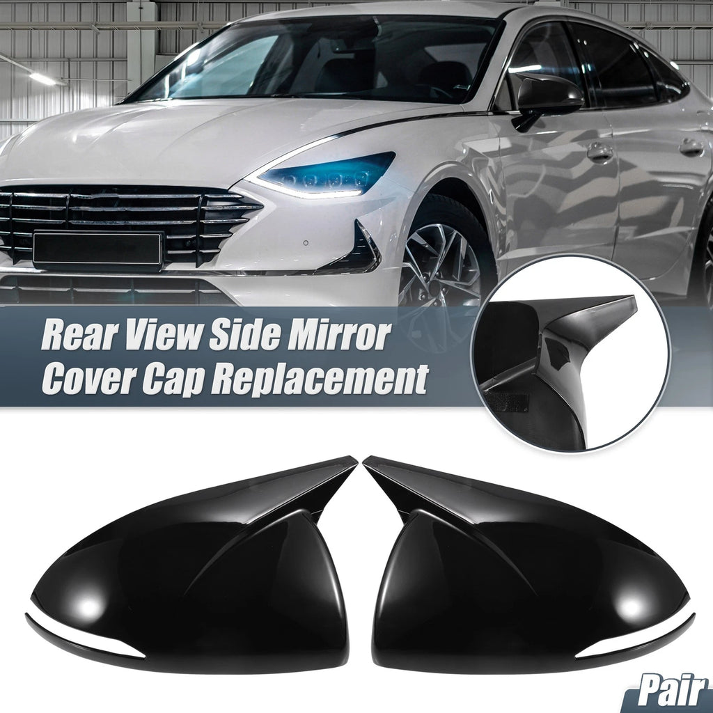 Rearview Mirror Cover Overlay Gloss Black Replacement for Hyundai Sonata (2020–2023)