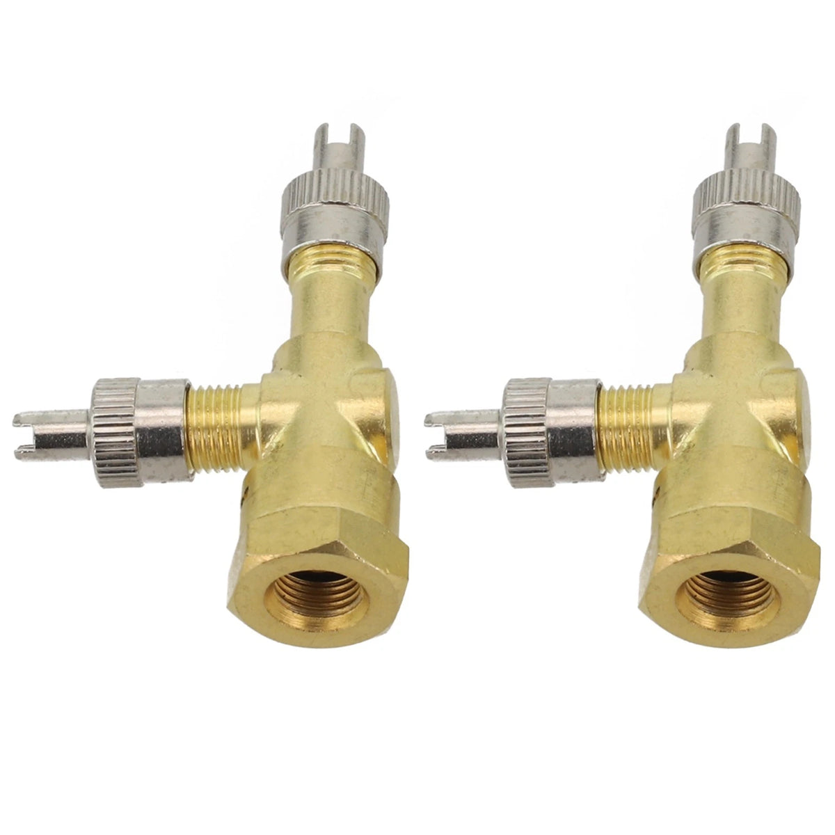 TPMS Valve Tee Adapter for Motorcycles and Cars (Pack of 2)