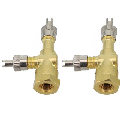 TPMS Valve Tee Adapter for Motorcycles and Cars (Pack of 2)