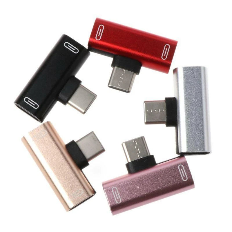 Dual Type C USB-C Audio Charging Adapter Splitter for AU