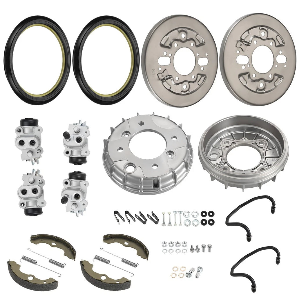 Front Brake Drum Hub Plate Shoes Kit for Honda Foreman 400 TRX400FW (1995–1998)