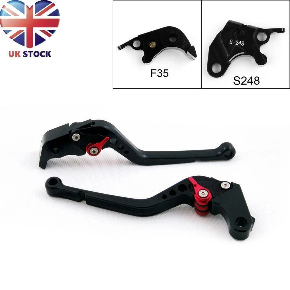 Long Brake Clutch Levers for Suzuki GSXR600 GSXR750 (2004–2005) Black T9