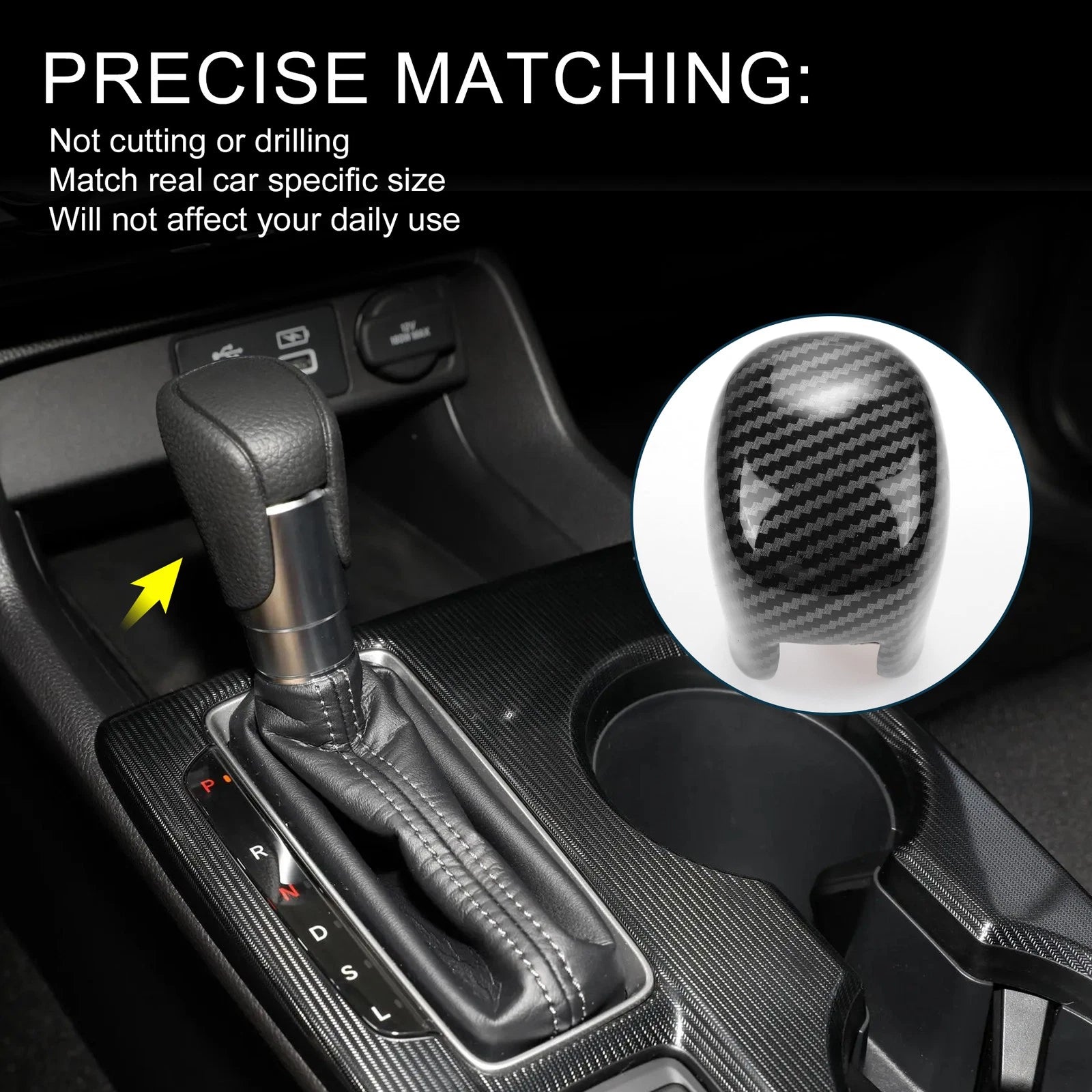 Shift Knob Decor Cover Replacement for Honda Civic (2022–2025) Black