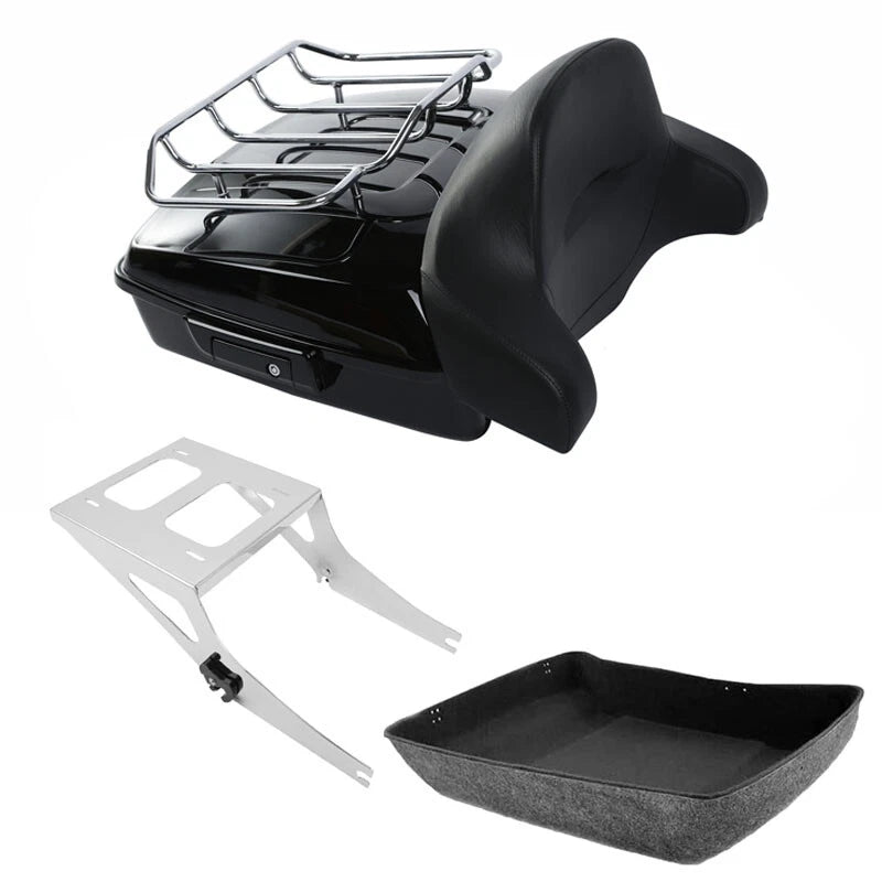 Chopped Trunk Backrest Pad Rack for Harley Fat Boy (2008–2017)