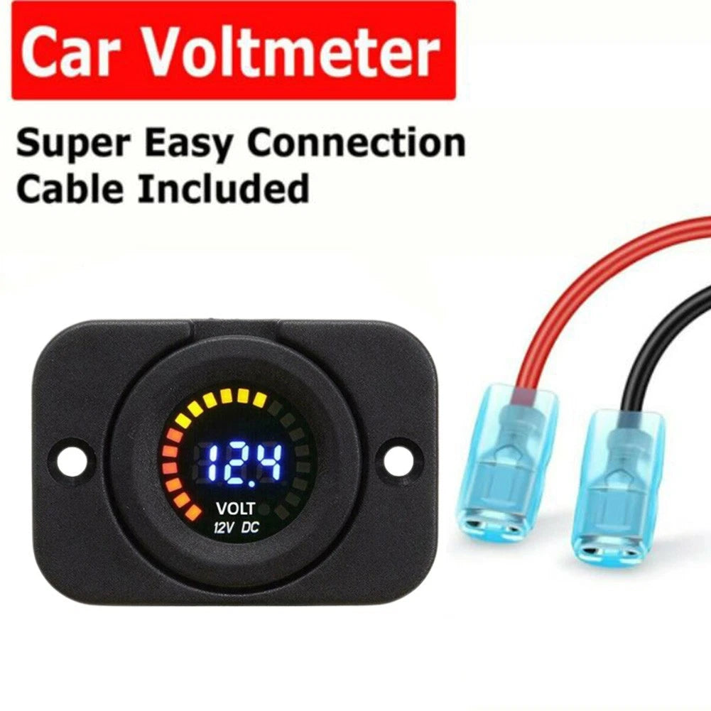 Digital Voltmeter for Boat Marine Car Van DC 12V (Waterproof)