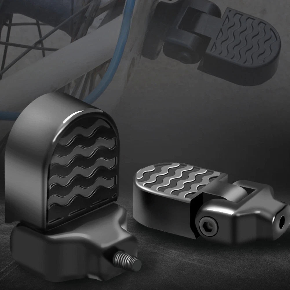 Foldable Rear Pedals for Bikes Compatible with Rear Seat and Rack Mount