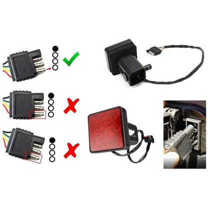 15 LED Trailer Hitch Brake Light for Universal Fit (24 Inch Cable, ABS Housing)
