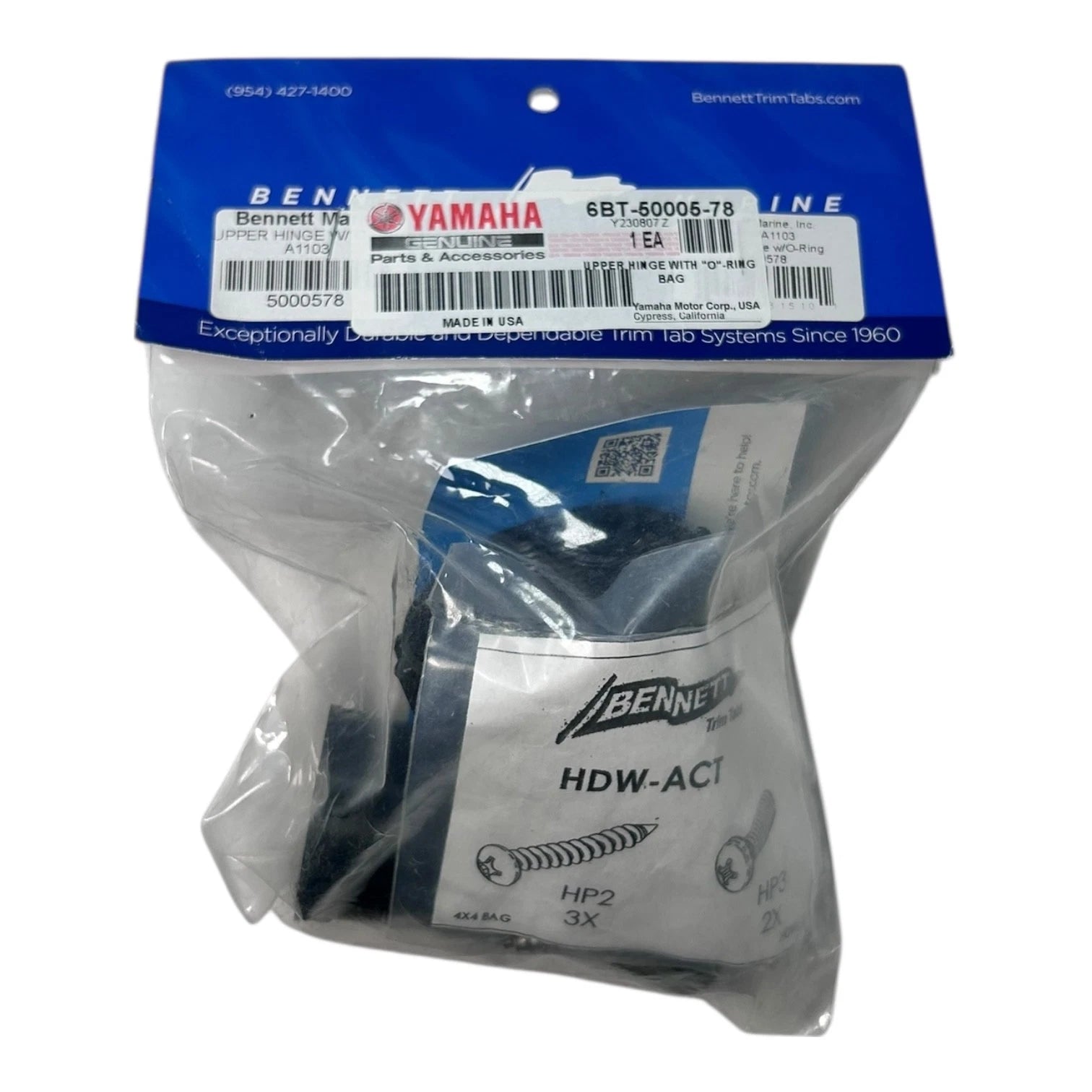 Trim Tab Actuator Upper Hinge with O-Ring for Bennet Marine A1103 (OEM)