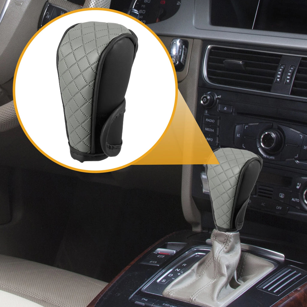 Shift Knob Cover for Universal Cars (Automatic) - Black Gray