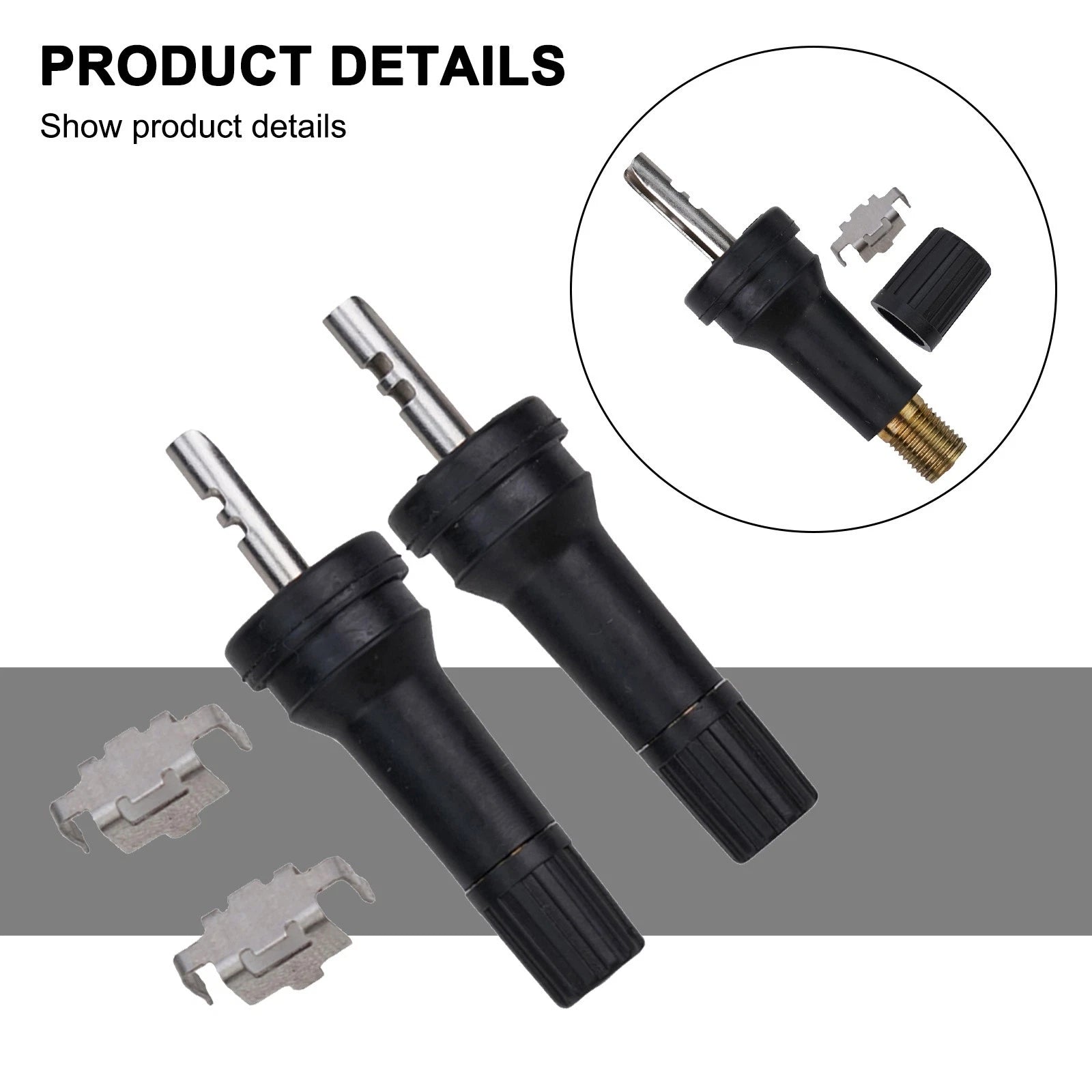 Rubber Valve Nozzle TPMS Tire Pressure Sensor for 2X