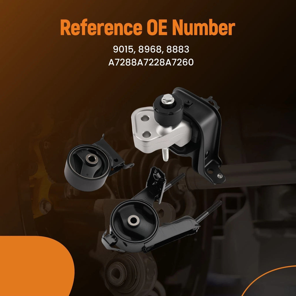 3X Engine Motor & Transmission Mount Set for Toyota Echo (2000–2005) 9015