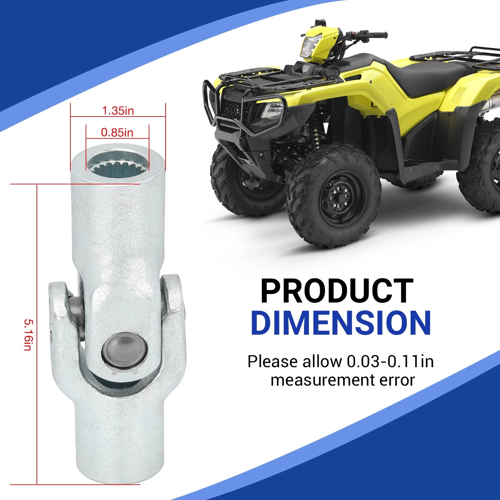 Final Drive Shaft U-Joint Yoke Joint for Honda Foreman 400 450 500 (2000–2006) 40210-HN7-010