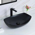 Matte Black Oval Vessel Sink with Pop Up Drain for Bathroom (22" x 15.7")