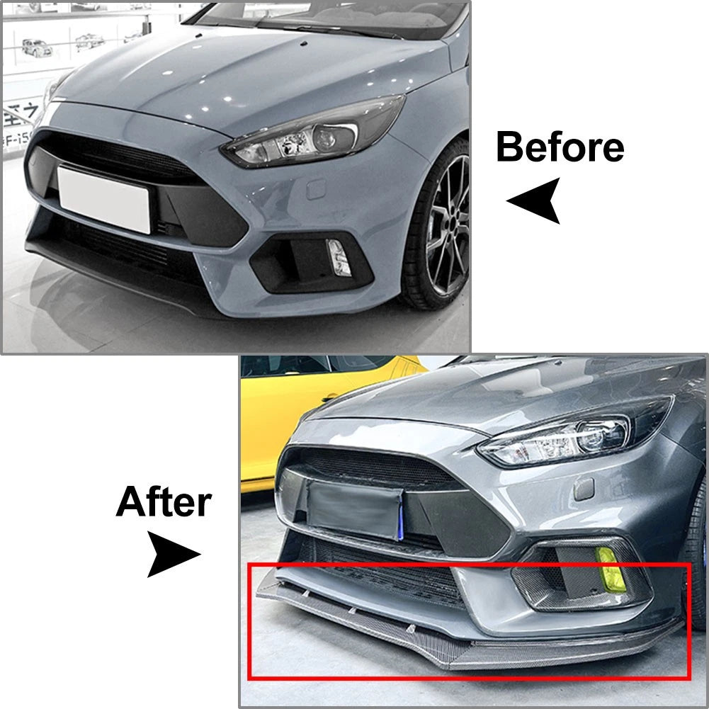 Front Bumper Spoiler Splitter Lip for Ford Focus RS (2015–2018) Gloss Black