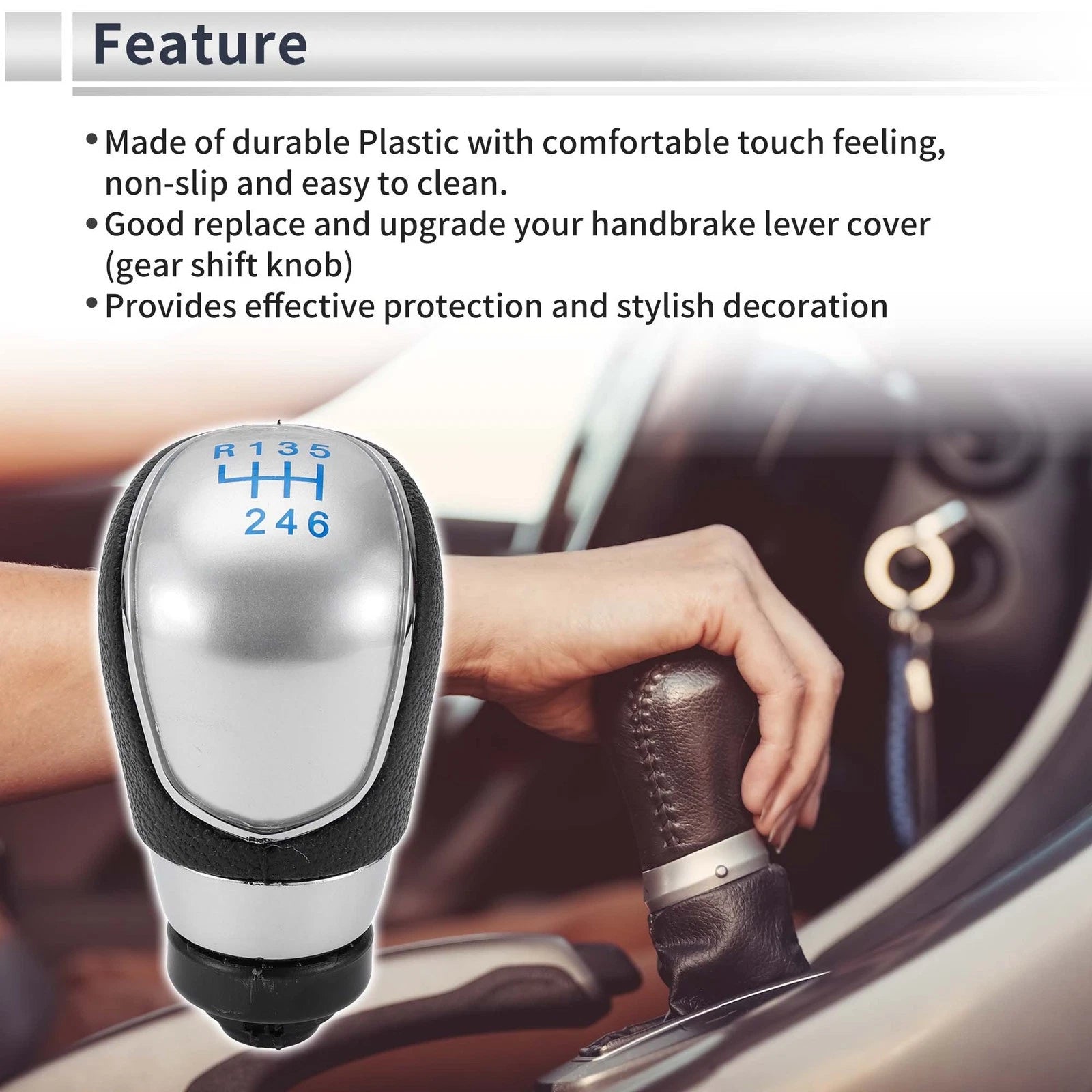 6 Speed Shift Knob Replacement for Ford Focus MK2 (2008–2011) Plastic Blue