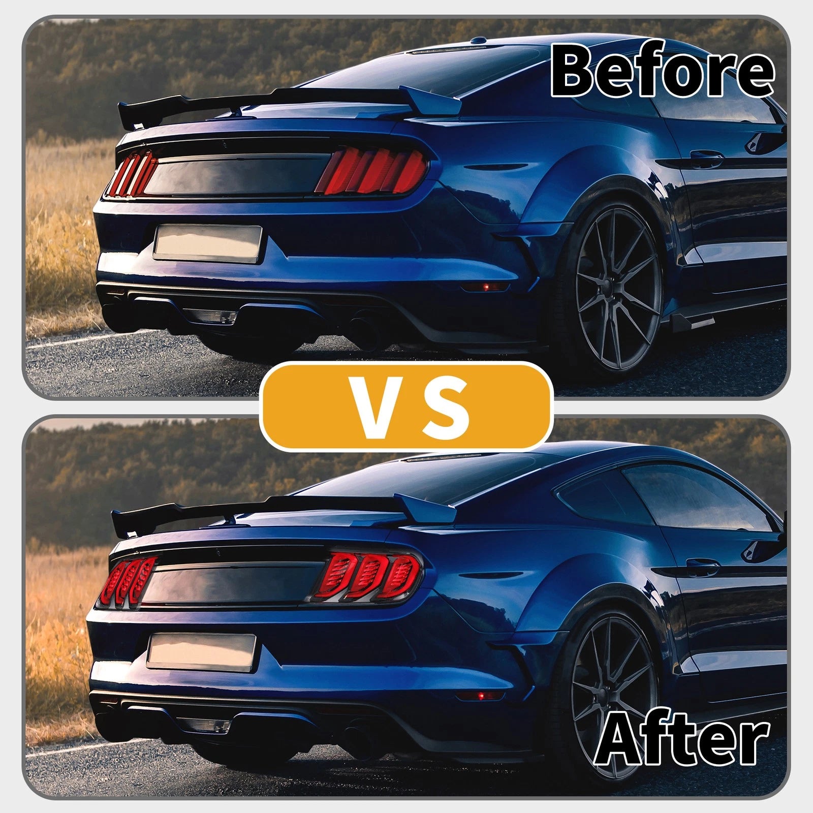 Pair OLED Tail Light Assembly for Ford Mustang (2015–2016)