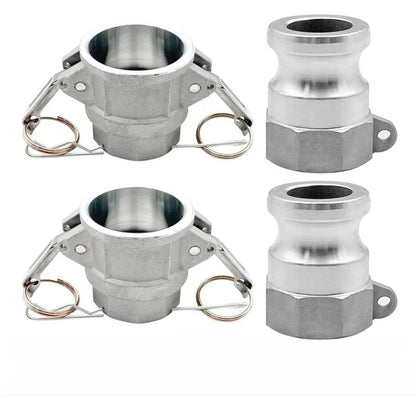 2X Aluminum Cam Lock Hose Fittings with NPT Threads