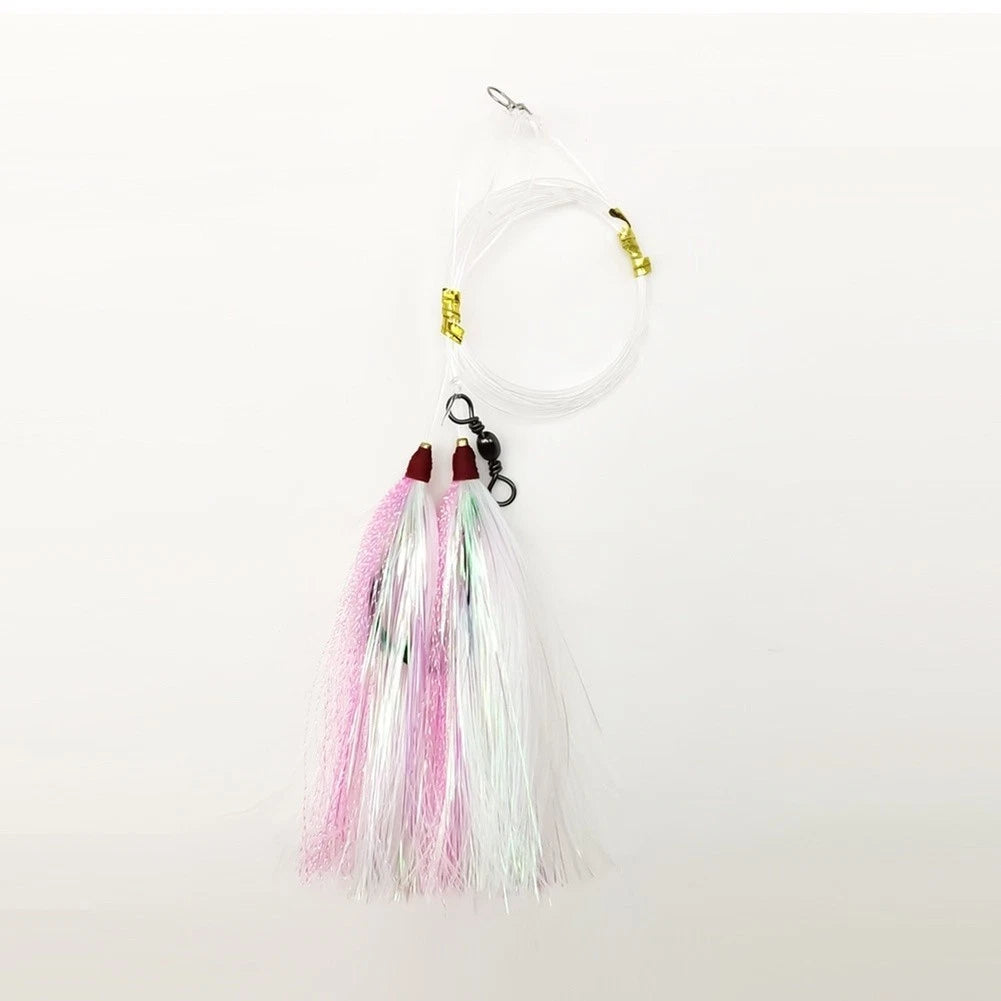 5/0 UV Silk Hooks with Swivel Snap for Boat Trolling