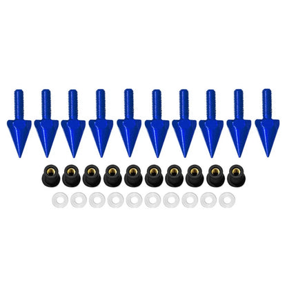 10Pcs Windshield Screws for Motorcycle (5MM) - Blue