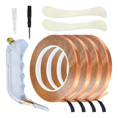 Glass Cutter Tool Kit with 4 Rolls Copper Foil Tape and Scrapers