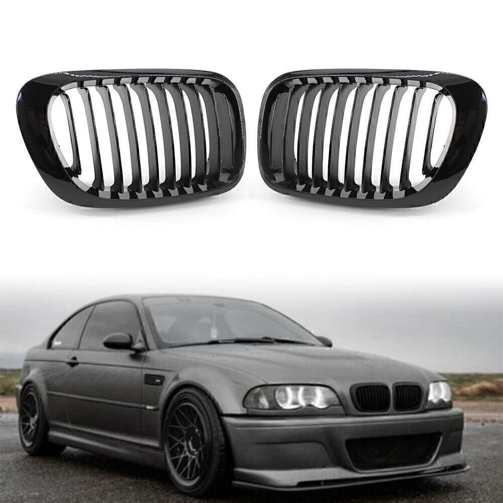 2X Front Kidney Bumper Grille for BMW 3-Series E46 Cabrio (2000–2003)
