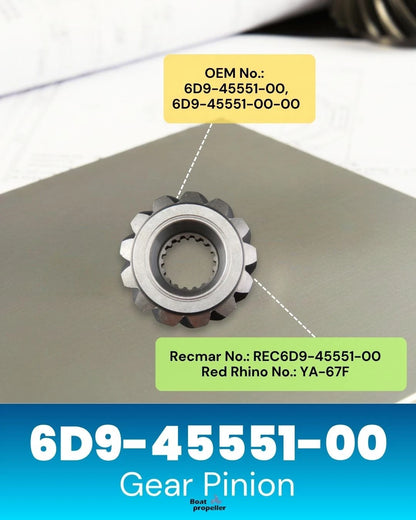 Gear Pinion 13T for Yamaha Outboard 75-90 HP (6D9-45551-00)