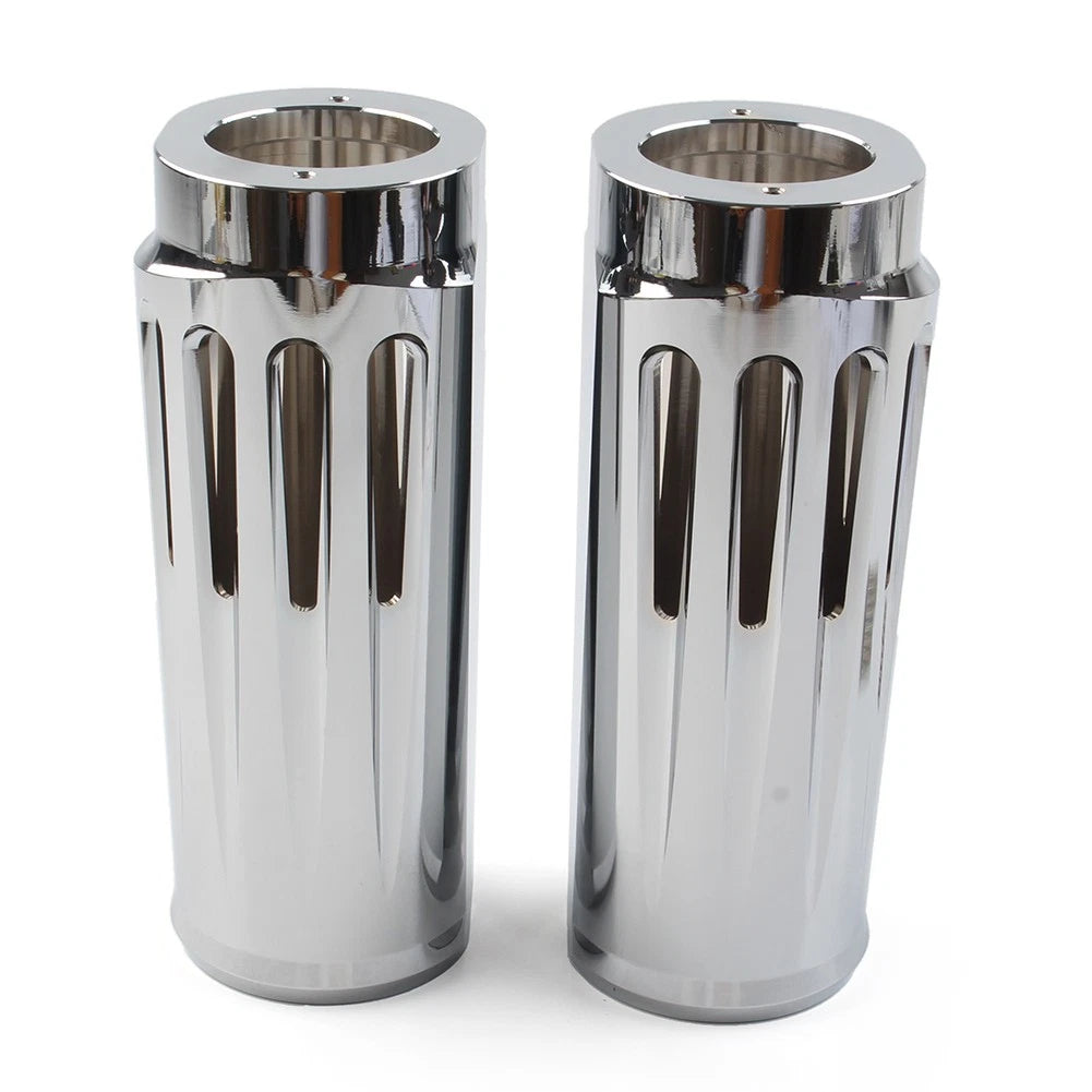 2" CNC Fork Boots Cover for Harley Touring (1984–2013) Pair Chrome